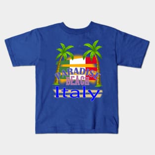 Paradise Beach Italy Vacation Design Kids T-Shirt